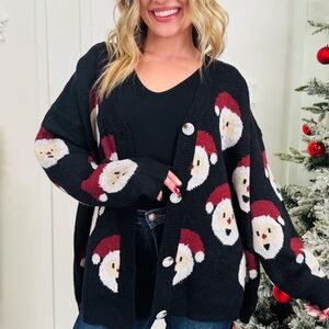 NEW MOCO Boutique Santa Stop Here Cardigan